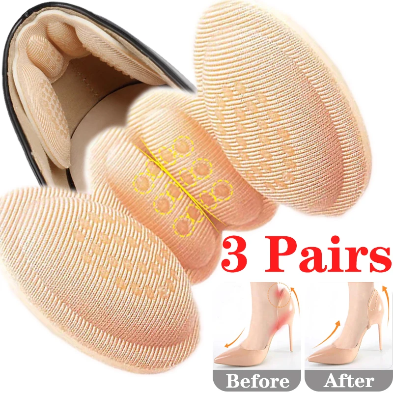 

6Pcs=3Pairs Insoles High Heel Angle Wings Heel Sticker Pain Relief Foot Care Women Adjust Size Adhesive Protector Sticker Pad
