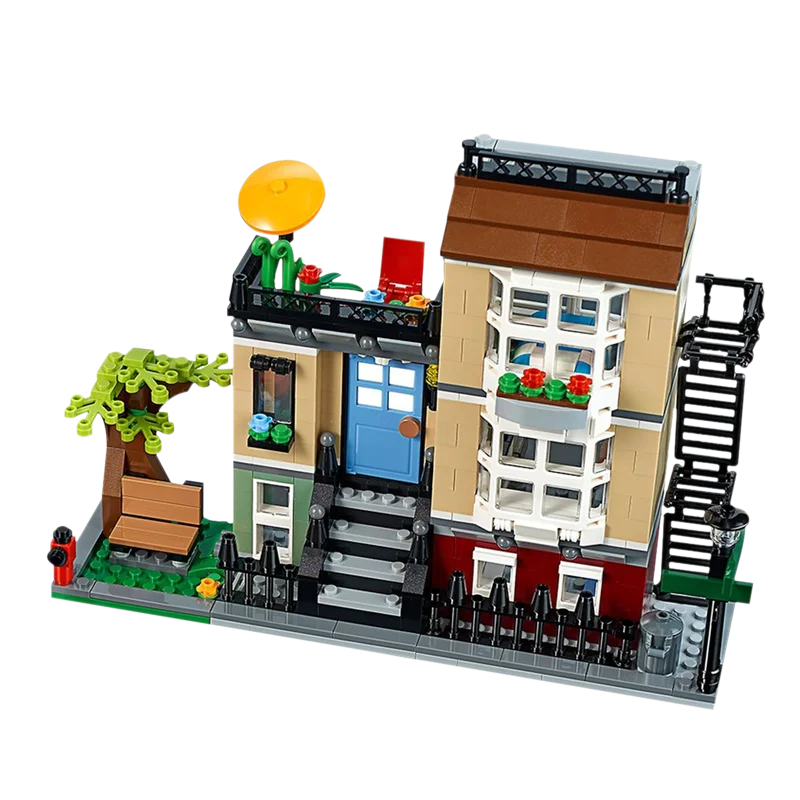 

Конструктор MOC 31065-1 «Парк-улица», городской дом, серия «уличный вид», сборная Модель виллы, детский подарок, обучающие игрушки