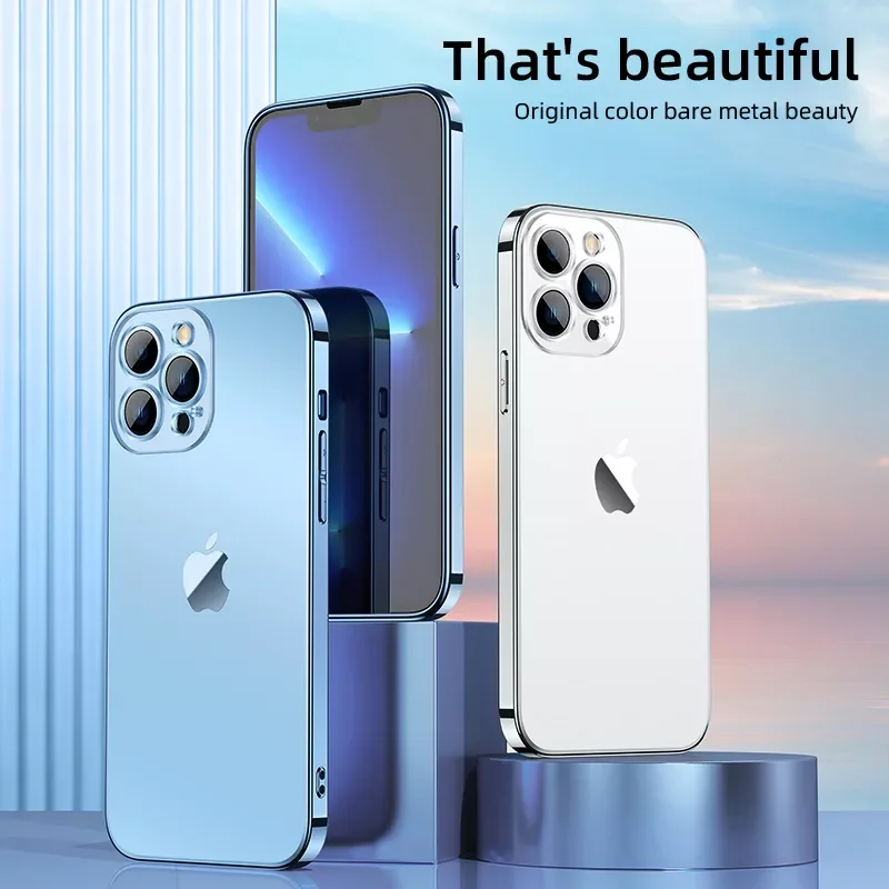 

Skeypaik Lens Protection Bumper Metal Mobile Phone Covers For iPhone 13 Pro Max Telephone Cases For iPhone 12 Funda Shell Casing