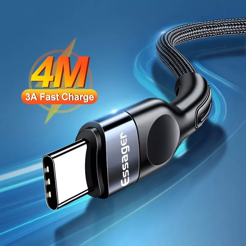 

NEW2023 Type C Lightning Micro USB For mi 3A Fast Charging USB-C Mobile Charger USBC Type-C Data Wire Cord 3m