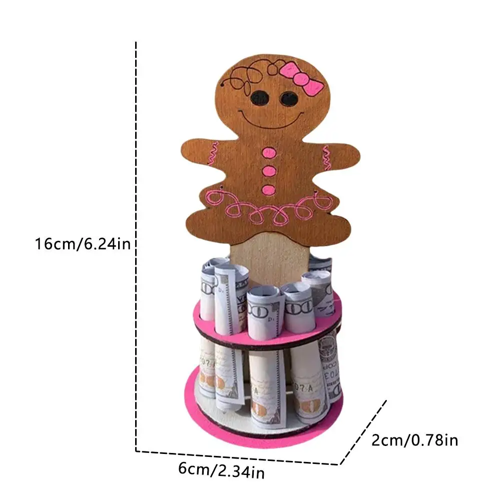 Рождественский бумажник с имбирным человеком уникальный держатель для денег