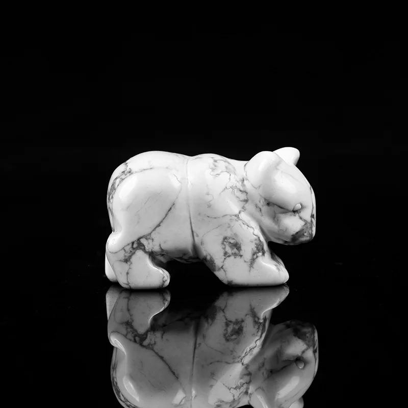 1 шт. 2 дюйма резная статуя милого медведя из натурального камня необработанный