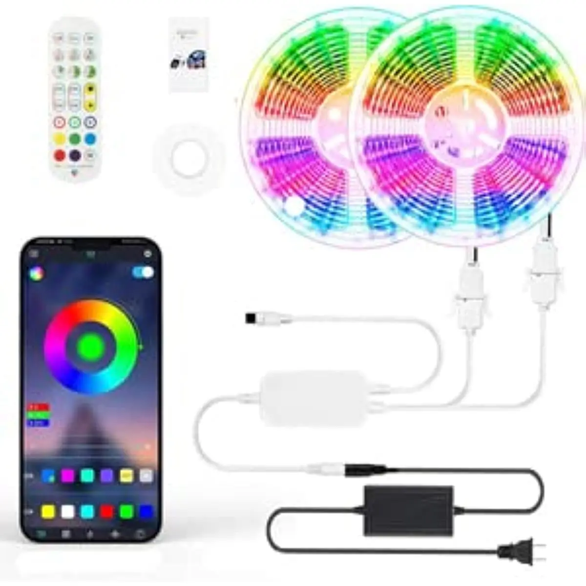 

Диммируемая Светодиодная лента 32,8 фута с подсветкой и синхронизацией музыки