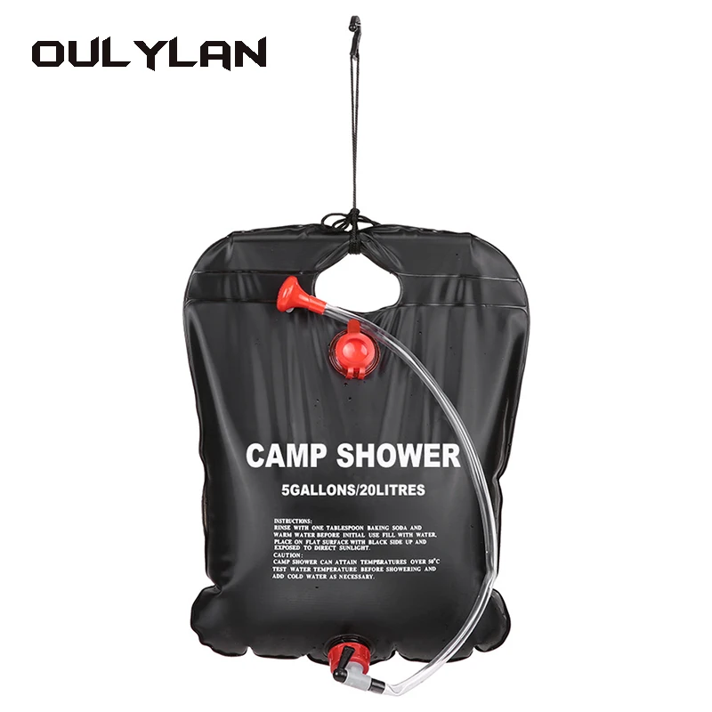 

Oulylan 20L Camp Shower Bag Solar Energy Heated Portable Folding Outdoor Bath Bag Travel Hiking Climbing PVC Water Bag