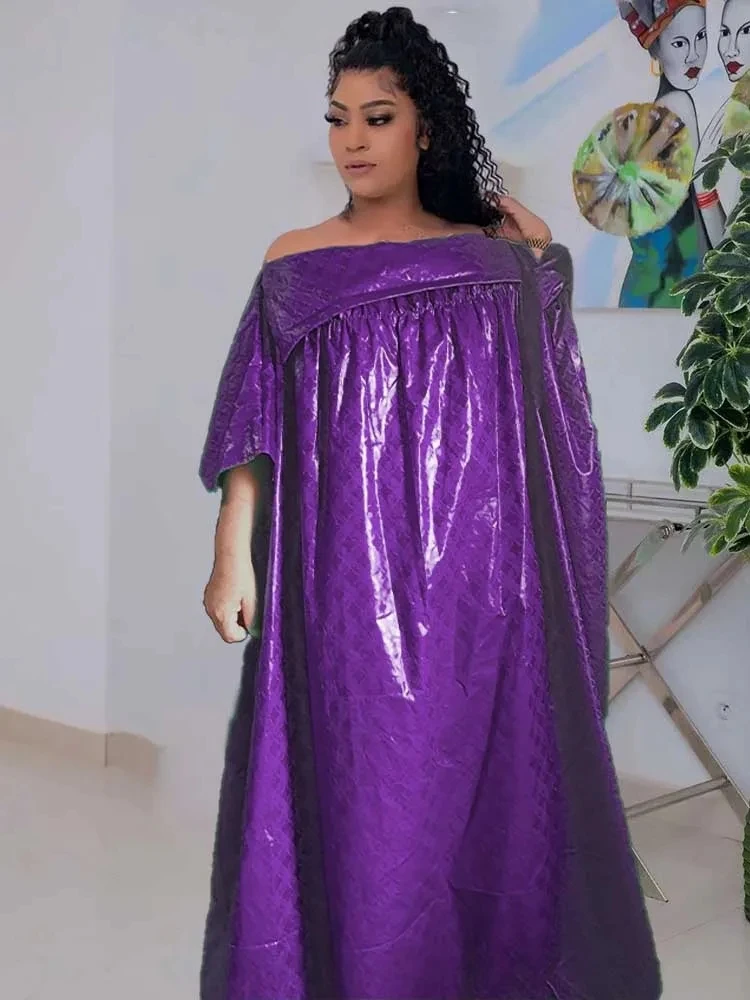 Оригинальные блестящие длинные платья Bazin Riche для африканских женщин одежда