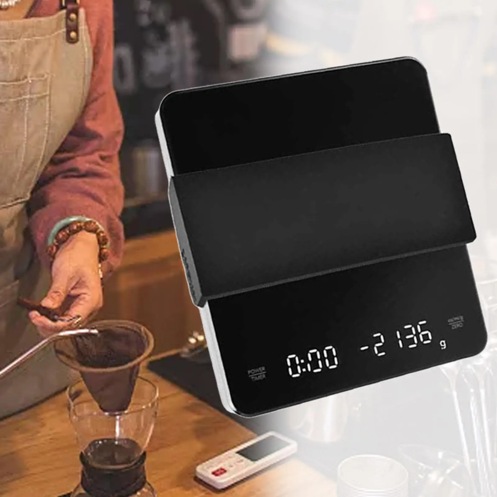 

3kg/0.1G Digital Mini Scale, Kitchen Scale Household-- Smart , Black Sensors Coffee Electronic Scale, for Spices Coffee Bean
