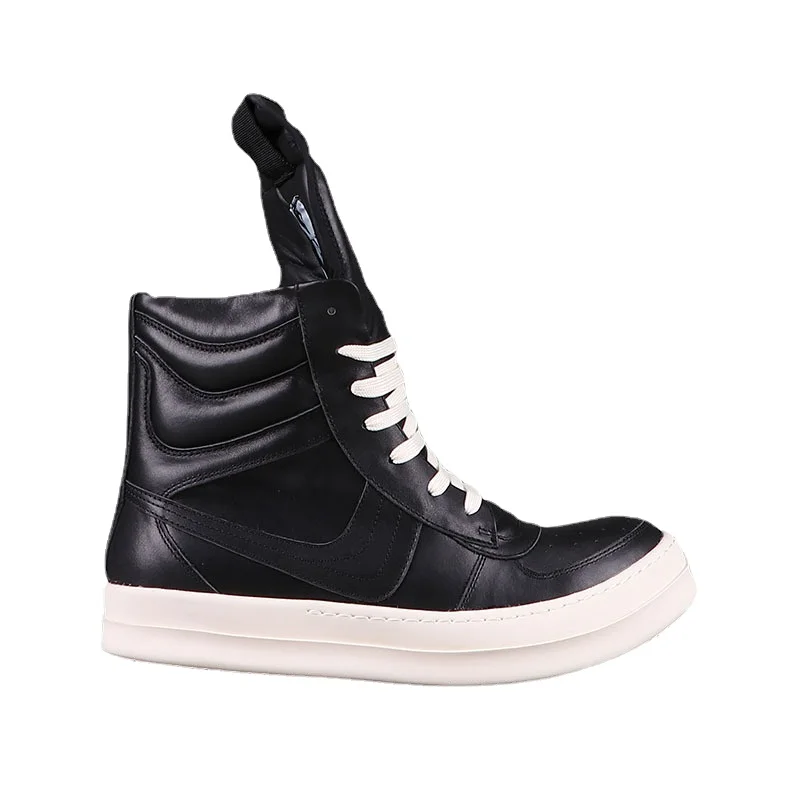 

High-quality Rric Owees Men's and Women's Shoes Sneakers Inverted Triangle High-top Shoes Thick-soled Couple Short Boots Beige