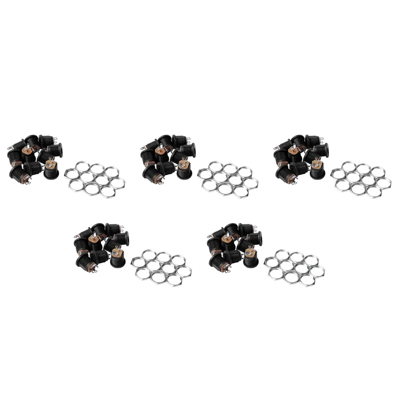 

50 Pcs Panel Mount 2.1X5.5Mm Power Jack DC Socket