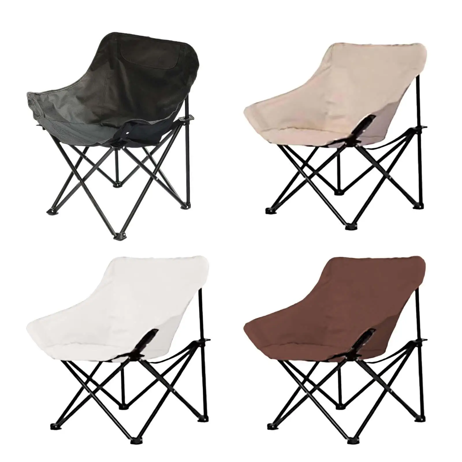 Портативный стул для кемпинга с боковым карманом хранения надежный складной Moon