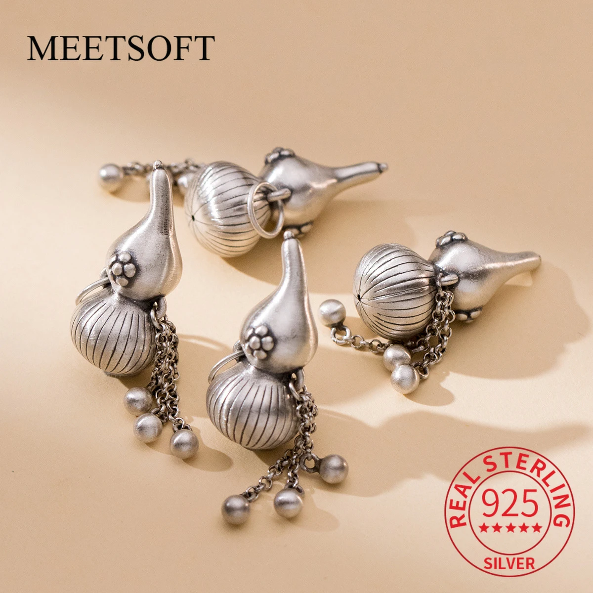 Винтажный кулон в виде тыквы из серебра S999 пробы браслет сделай сам ожерелье