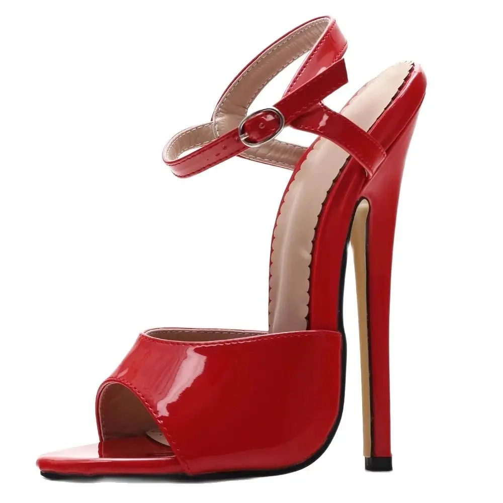 

Jialuowei 18CM High Heel Sandals 2022 Summer Buckle Straps Peep Toe Women's Party Covered Shoes