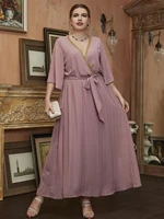 toleen summer women plus size oversized maxi long dresses 2022 chic casual elegant pink evening party prom large muslim clothing