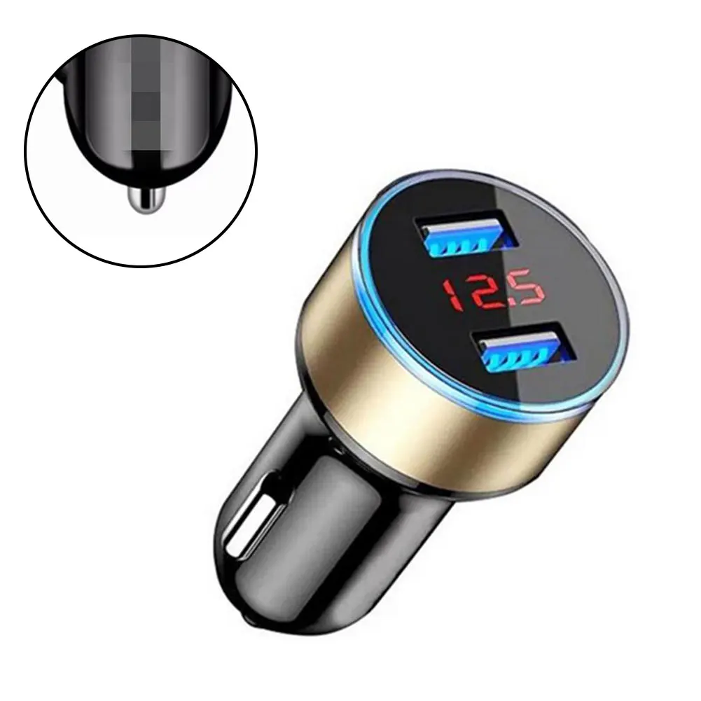 

Car Charger 3.1A 12/24V Universal For All The Cars Quick Charge Dual USB Port LED Voltage Display Widely Compitable Car Charger