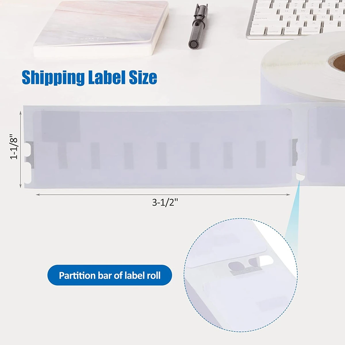 Совместимые адресные этикетки 30252 1-1/8 x 3-1/2 для адресной Dymo LabelWriter 450 (6