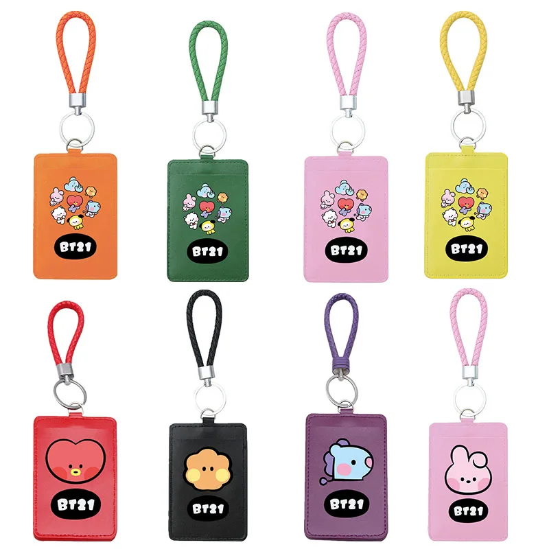 

Мультяшный Kpop чехол для ключей и карт милый аниме BT21 защитный чехол для работы в кампусе метро защитная сумка Подвеска подарки