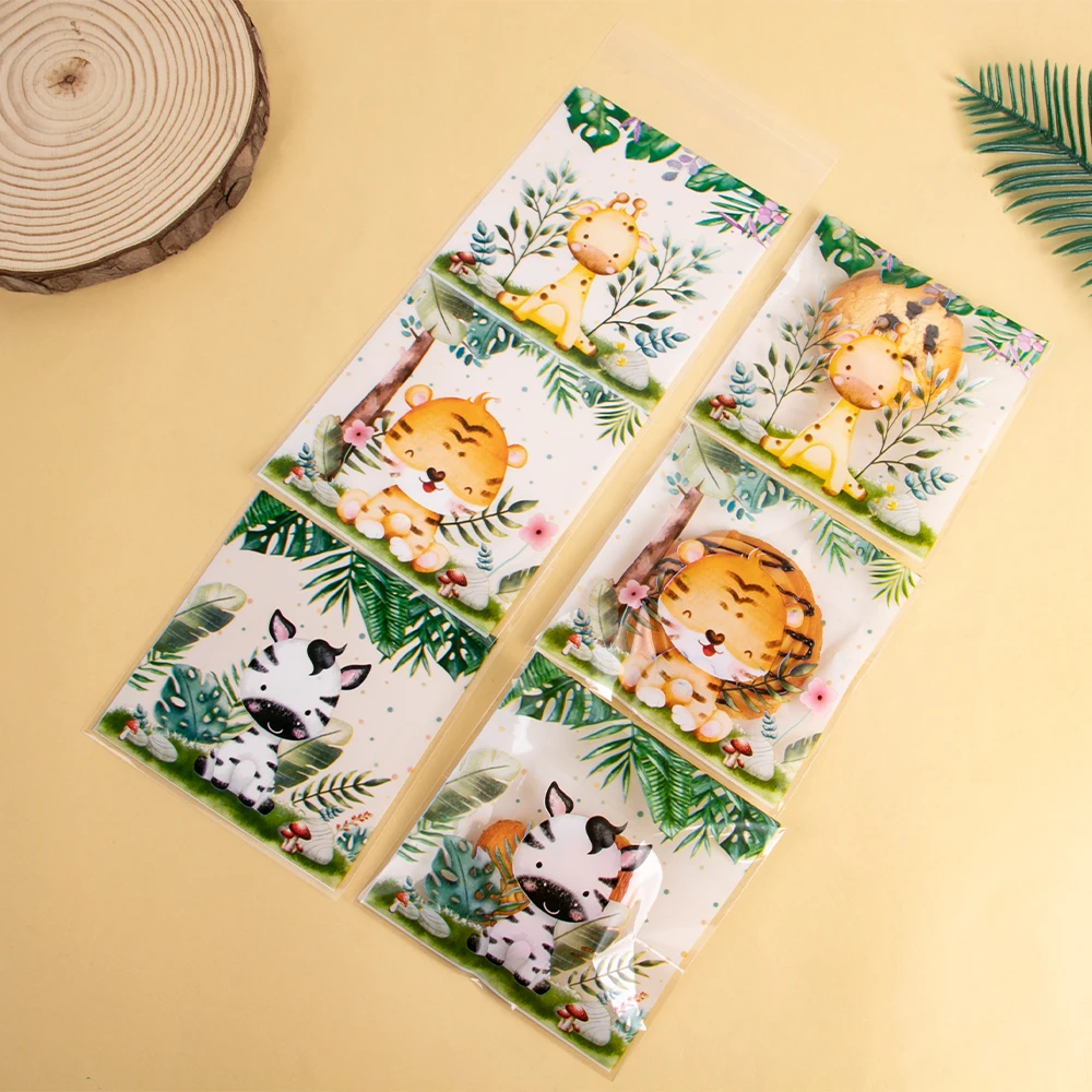 100 шт. одноразовые подарочные пакеты в виде животных