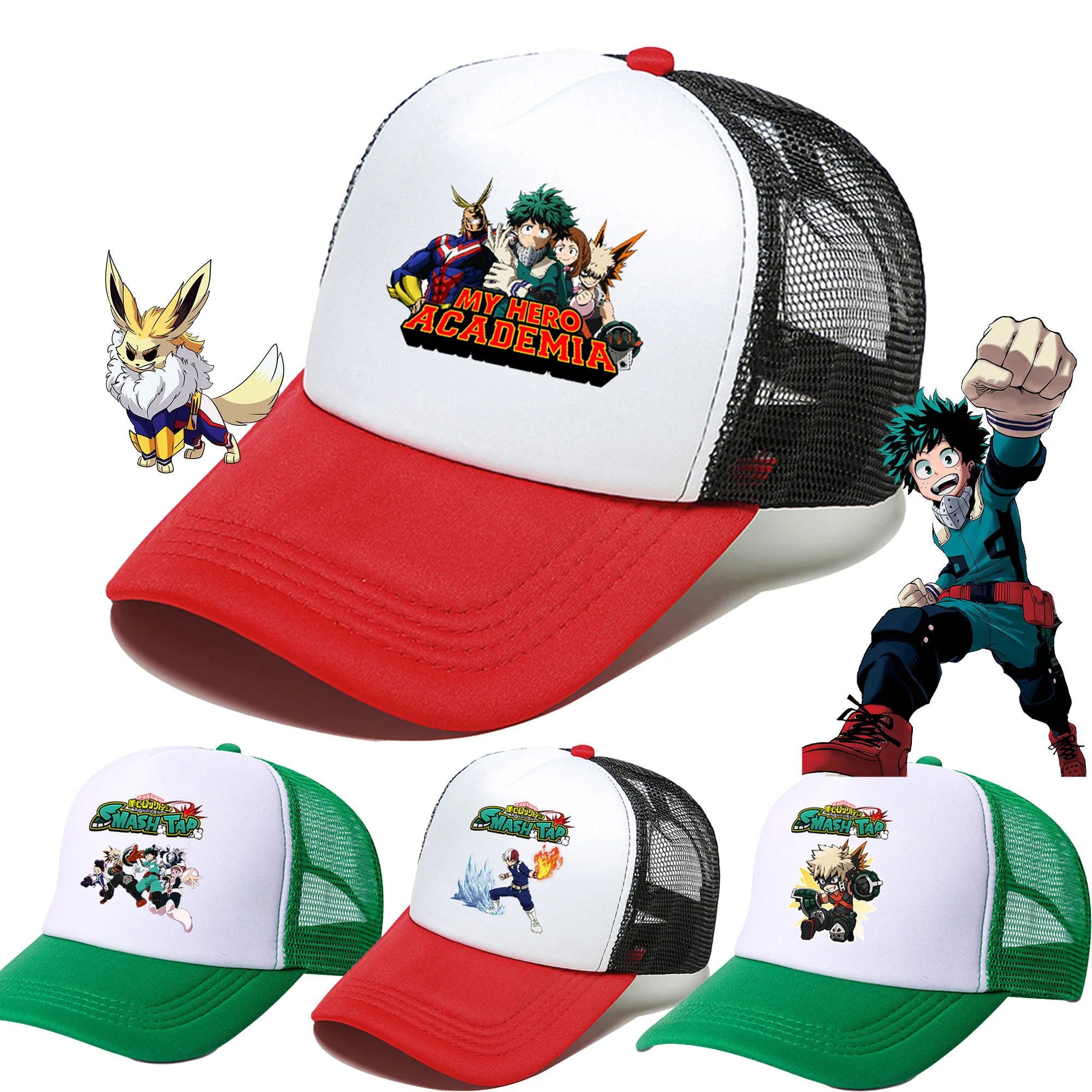 

My Hero Academia Caps Hat Men Boys Headdress Midoriya Izuku Travel Leisure Sunshade Snapback Knitted Hats Hip Pop Baseball Cap