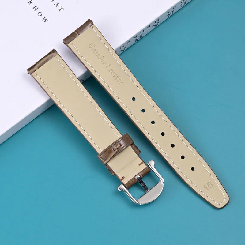 Фото Genuine Leather Watch band For IWC PORTOFINO Series Bamboo Knot Pattern Luxury Unisex Watch strap 16 18 mm №3