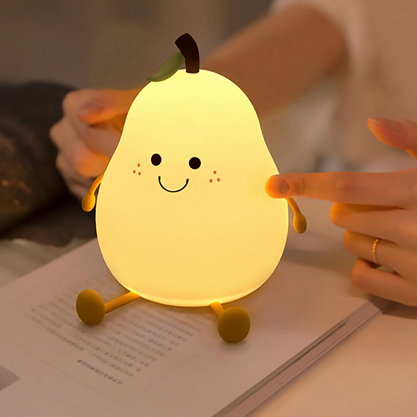 

Cute Night Light 7 Colors Silicone Bedroom Decoration Bedside Lighting for Kids Children Girls Gift