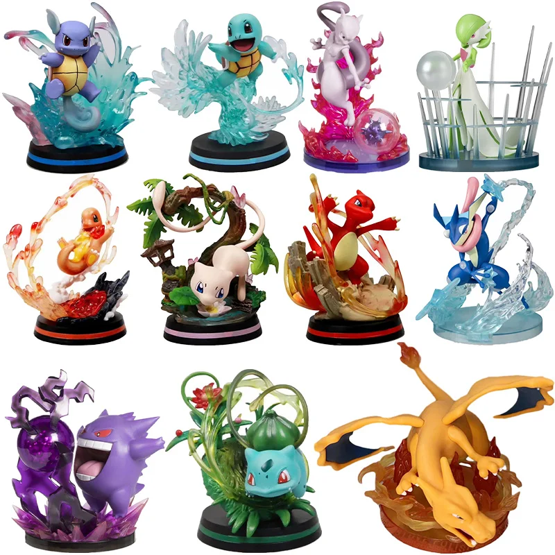 

15cm Pokemon Anime Pikachu GK Gengar Charizard Squirtle Mewtwo Bulbasaur Wartortle PVC Action Figure Toys Collection Model Gifts