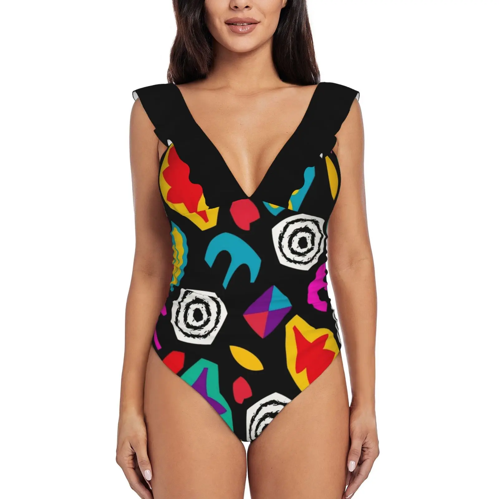 

Strange Eleven Pattern One Piece Swimsuit High Quality Swimwear Printed Push Up Monokini Summer Bathing Suit Raise Max