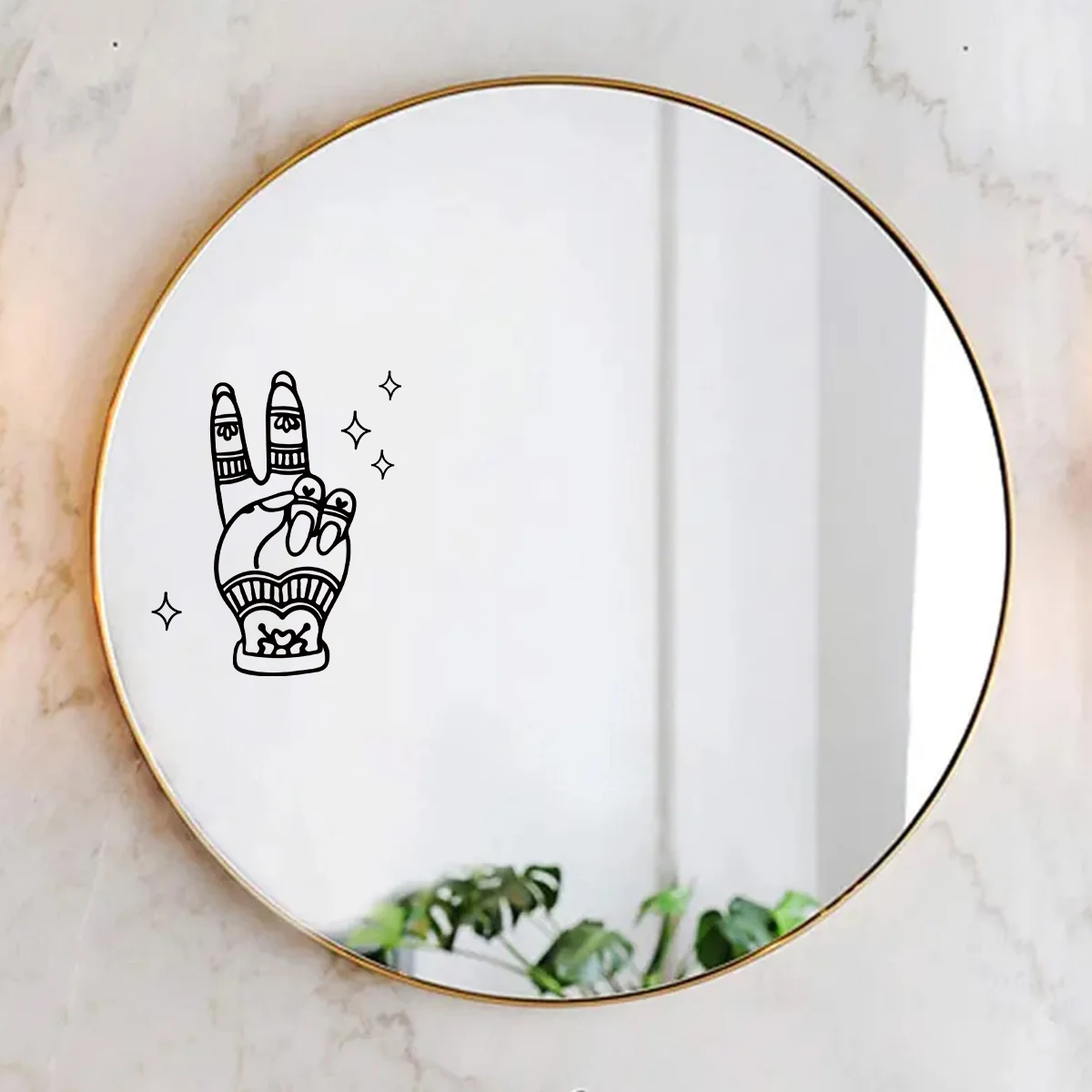 Наклейки На Стены Зеркальные Biye Star Gesture Дизайн Декор Для Ванной Комнаты