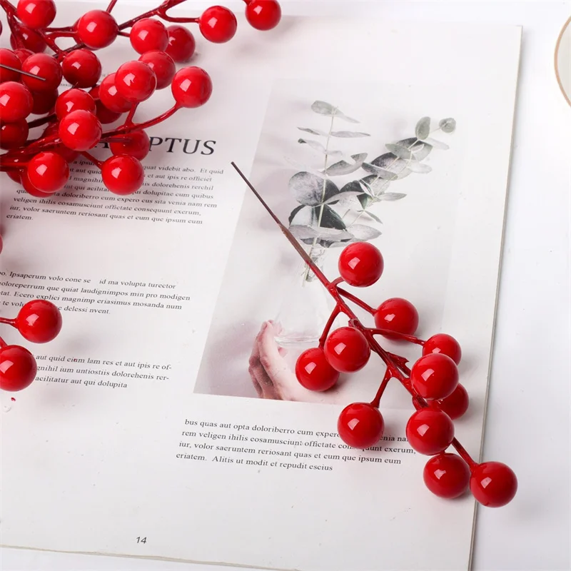 Рождественская елка искусственная красная вишня удачи фрукты Хэллоуин цветы для