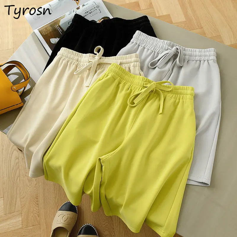 

Shorts Women Solid M-4XL Leisure Summer Loose Daily Simple All-match Womens Short Trousers Thin Korean Style Harajuku Clothes