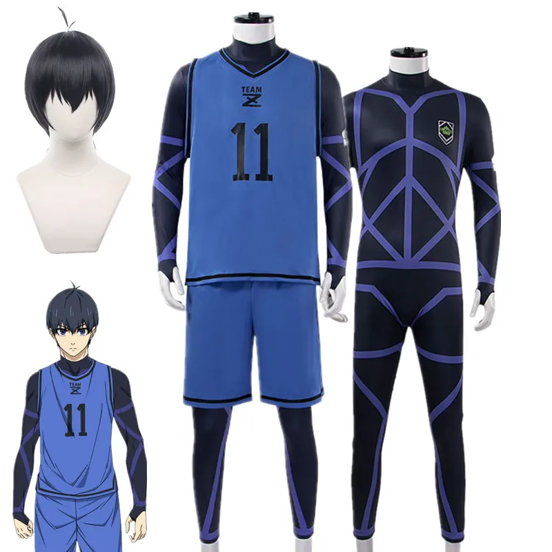 Anime Blue Lock Isagi Yoichi Cosplay Costume Football Training Uniform Bodysuit Halloween Christmas Party Clothes