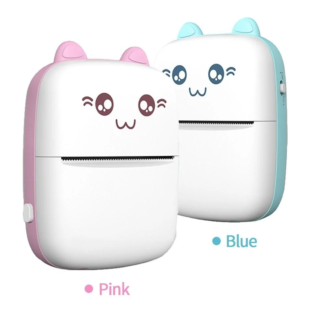 

Portable Mini Thermal Printer Wirelessly BT 200dpi Photo Label Memo Wrong Question Printing With USB Cable Imprimante For Phone