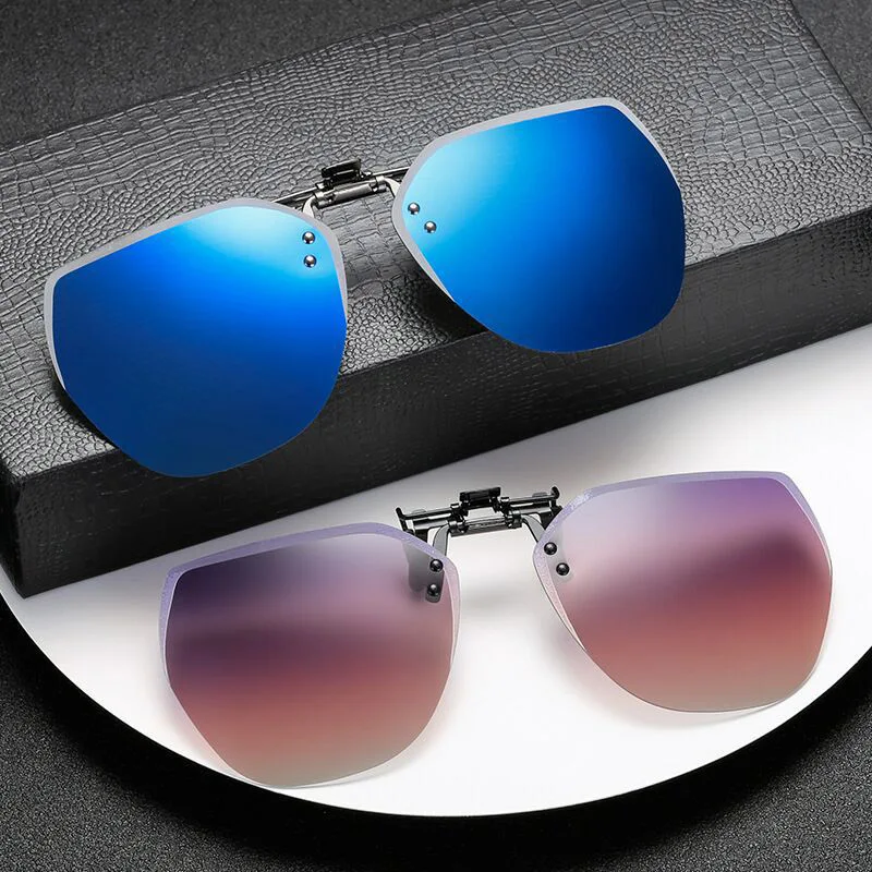 

Men's Cycling Sunglasses Frameless Polygon Laser Clip Glasses Women's Polarized Eyewear Driving Riding Sunglasses Goggles