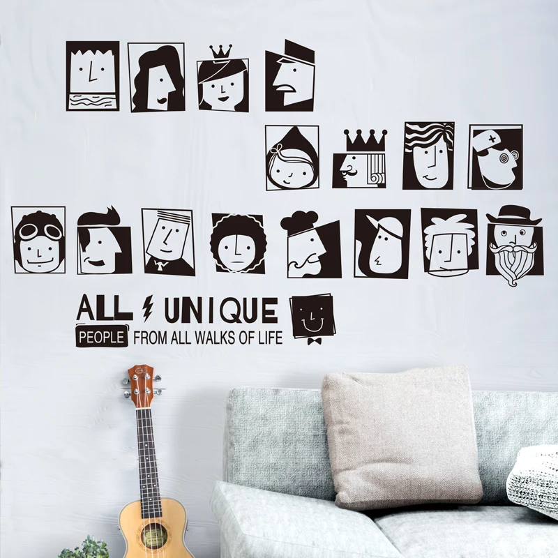 

Черно-белая скульптура в виде головы, наклейки на стену, виниловые наклейки «сделай сам» в Европейском стиле, наклейки на стену для гостиной...