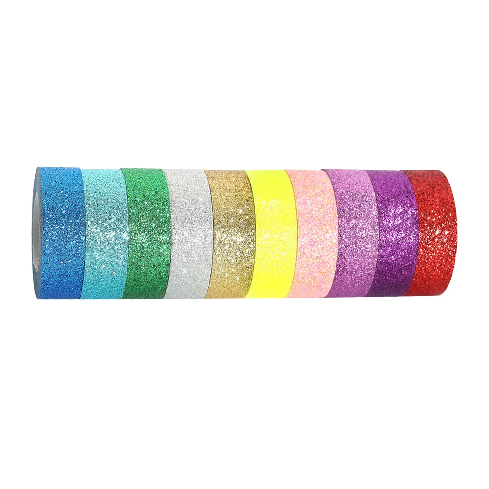 

1 Set Colored Scrapbook Tapes Sparkle Masking Tape for Decor and Crafts