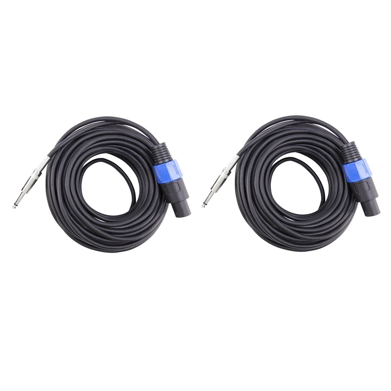 

Quality 2 Pack 50 Ft Speakon To 1/4 Inch Male Speaker Cables 12 Gauge AWG Wire Audio Amplifier Connection Cord 6.35Mm DJ/PA Spea