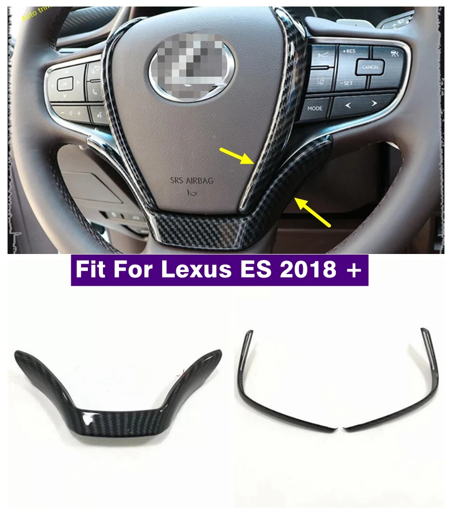 

Auto Car Steering Wheel Button Decoration Strip Cover Trim Fit For Lexus ES 2018 - 2022 Carbon Fiber Look / Interior Accessories