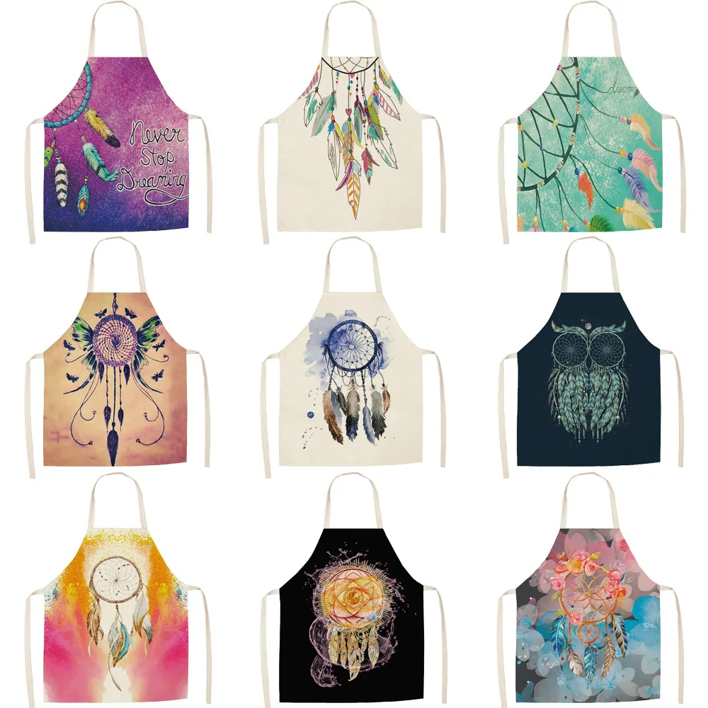 

Dream Catcher Feather Pattern Apron Garden Apron Dress Aprons for Women Cooking Apron for Men Delantales De Cocina Para Mujer