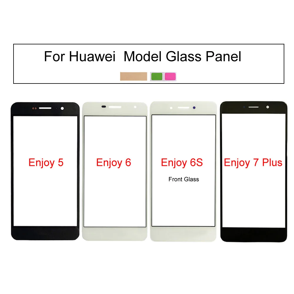 Сенсорная панель для Huawei Enjoy 7 Plus/6S/Enjoy 5 6, передняя стеклянная сенсорная панель, искусственная кожа/искусственная кожа, Запасная часть