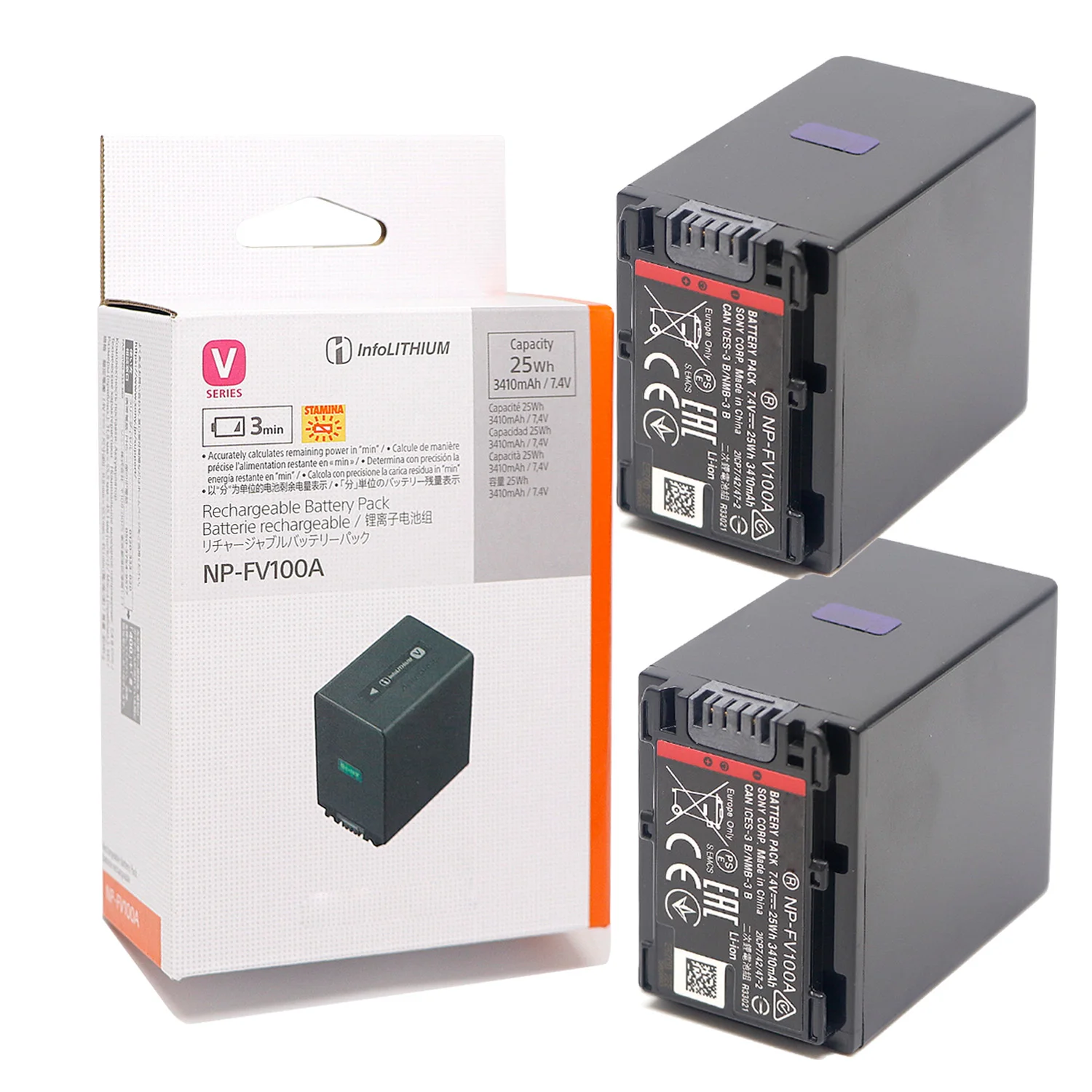 Оригинальный телефон, 2 шт., 3410 мАч, 8,4 в, Аккумулятор для камеры SONY