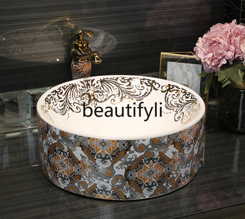 Керамическая настольная раковина прямоугольная в скандинавском стиле