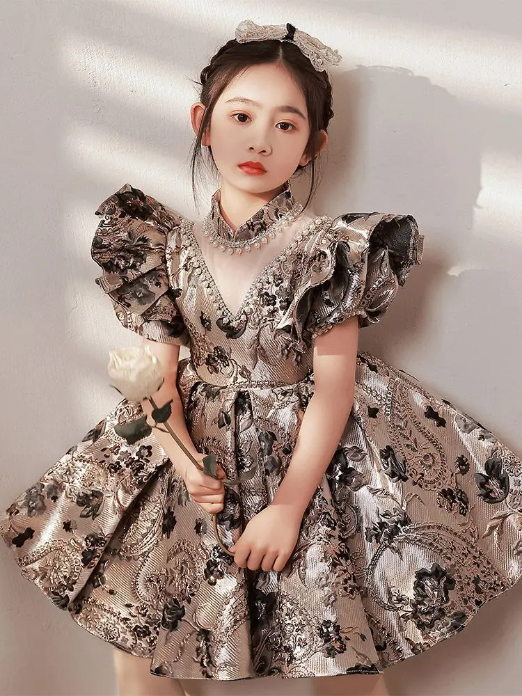 

Высококачественные платья для девочек с цветами, Детские турецкие Бальные платья, винтажное испанское детское платье для дня рождения на Пасху, праздничная вечеринка на день рождения