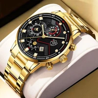 luxury mens sports watches fashion men business stainless steel quartz watch male casual leather wristwatch luminous clock