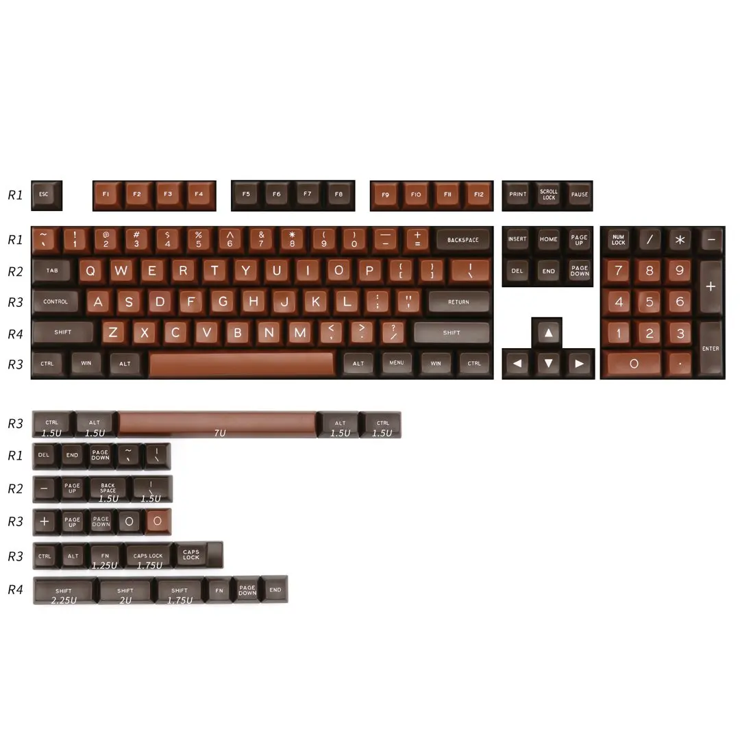 

MAXKEY Chocolate SA Profile Keycaps Doubleshot ABS for Mechanical Keyboard 134 Key Kit