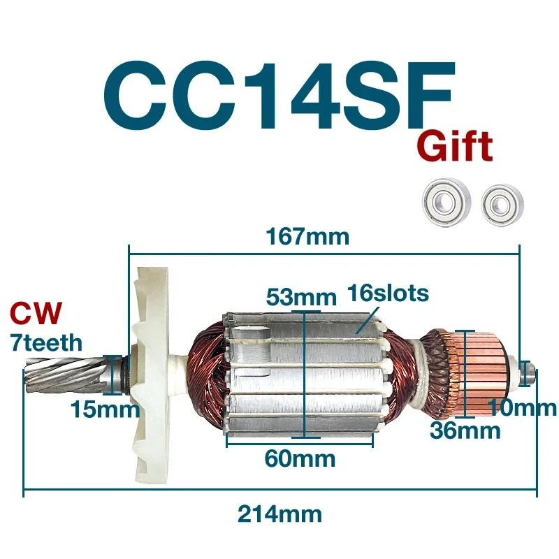 220-240 В ротор для Hitachi CC14SF 360732, режущий станок, ротор, якорь, аксессуары
