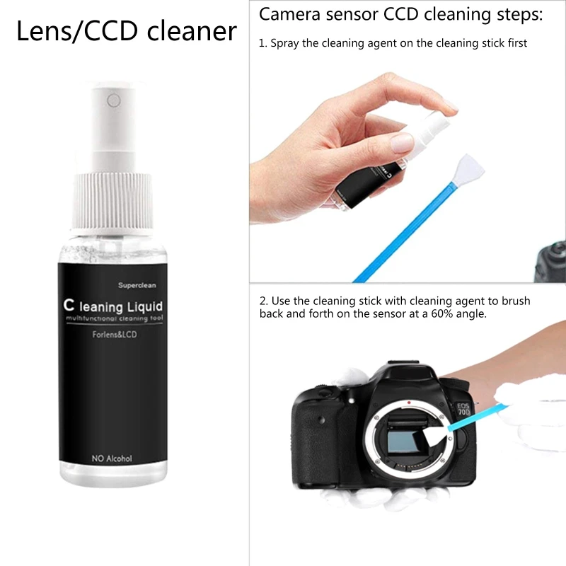 

DSLR Camera Screen Cleaning Artifact Screen Cleaner Spray Liquid for Computer Tablet Touchscreen Mist Cleaner 60ml