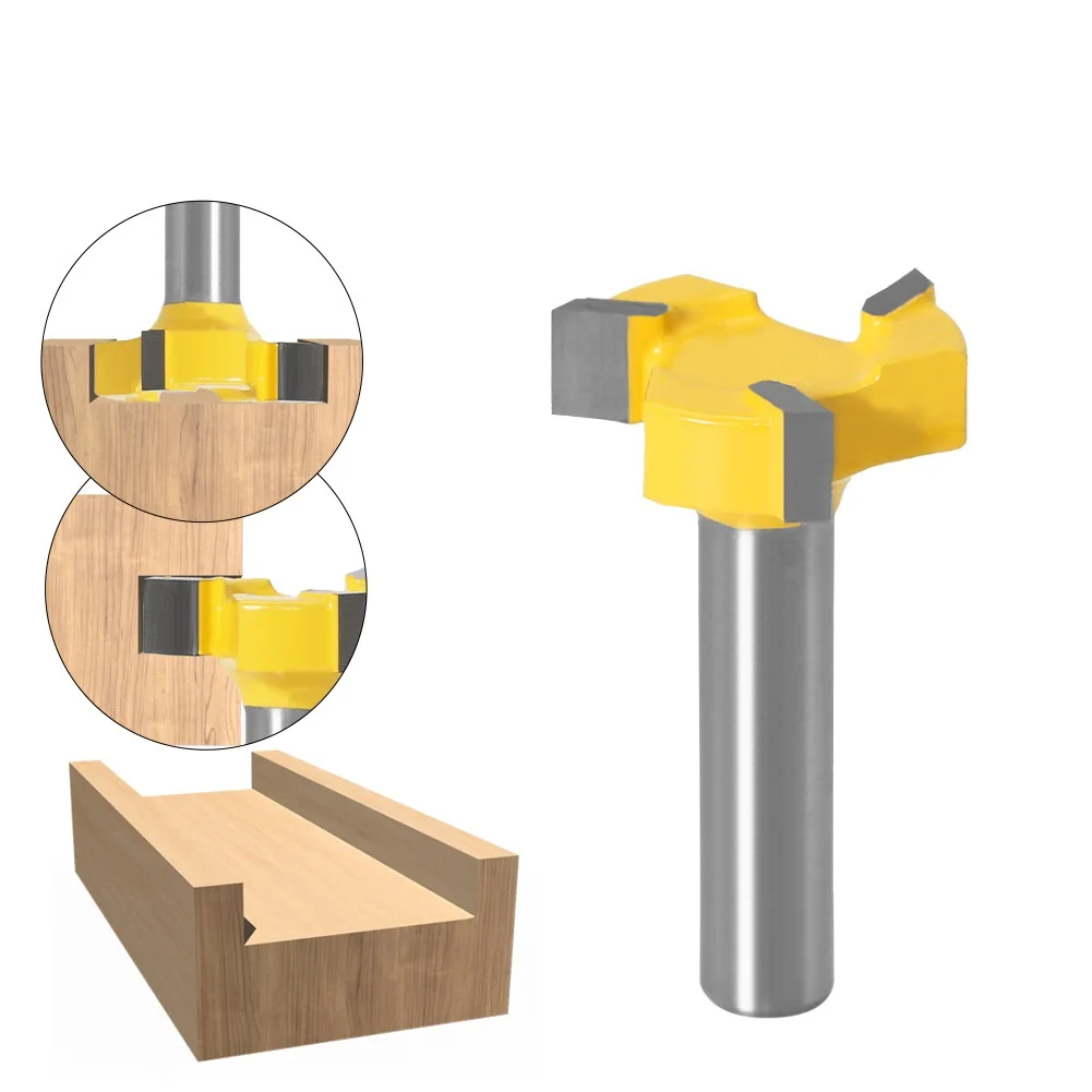 

1pc 8mm Shank 4 Edge T Type Slotting Cutter Woodworking Tool Router Bits For Wood Industrial Grade Milling Cutter Slotting