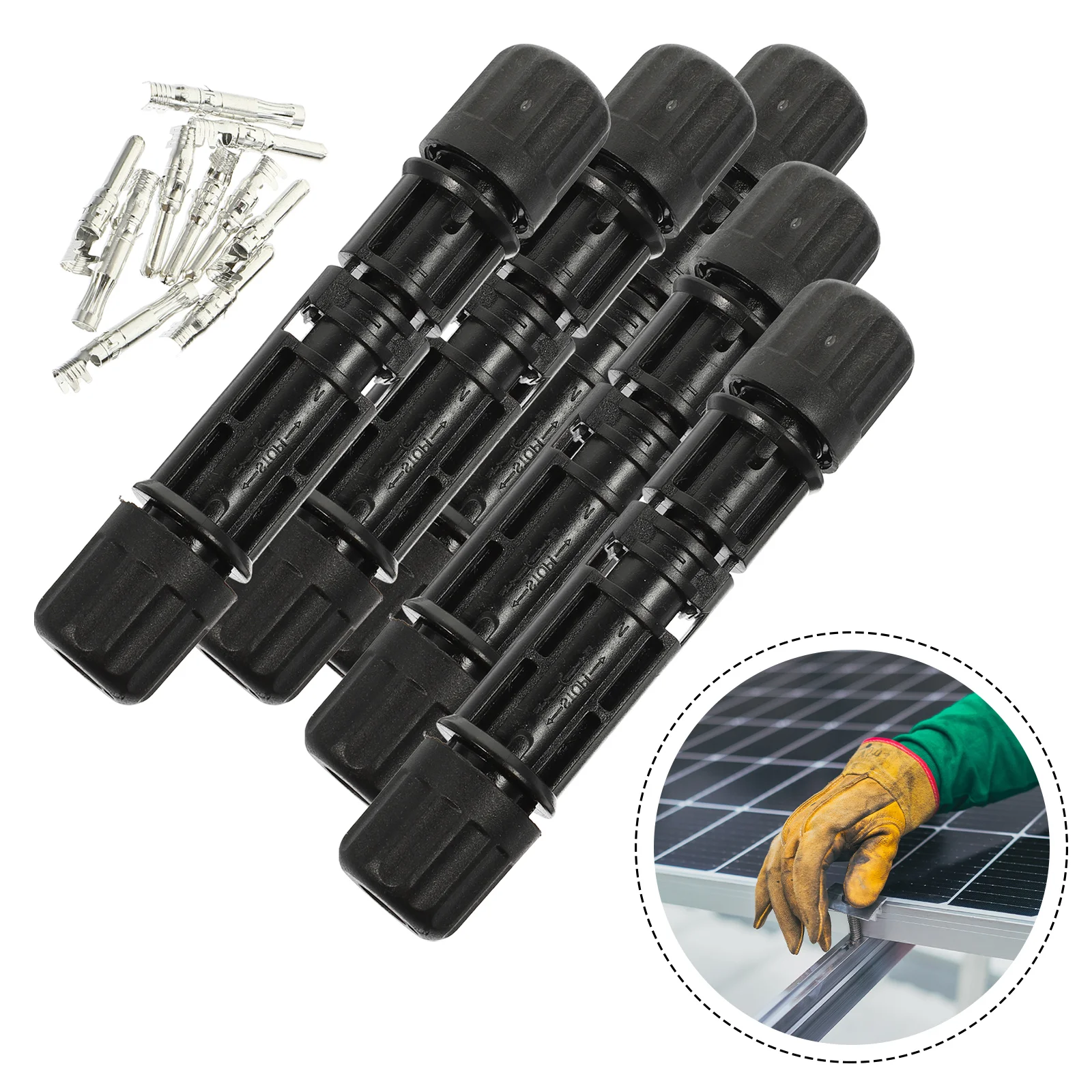 

5 Pairs Photovoltaic Connector Solar Photovoltaic Cable Connectors