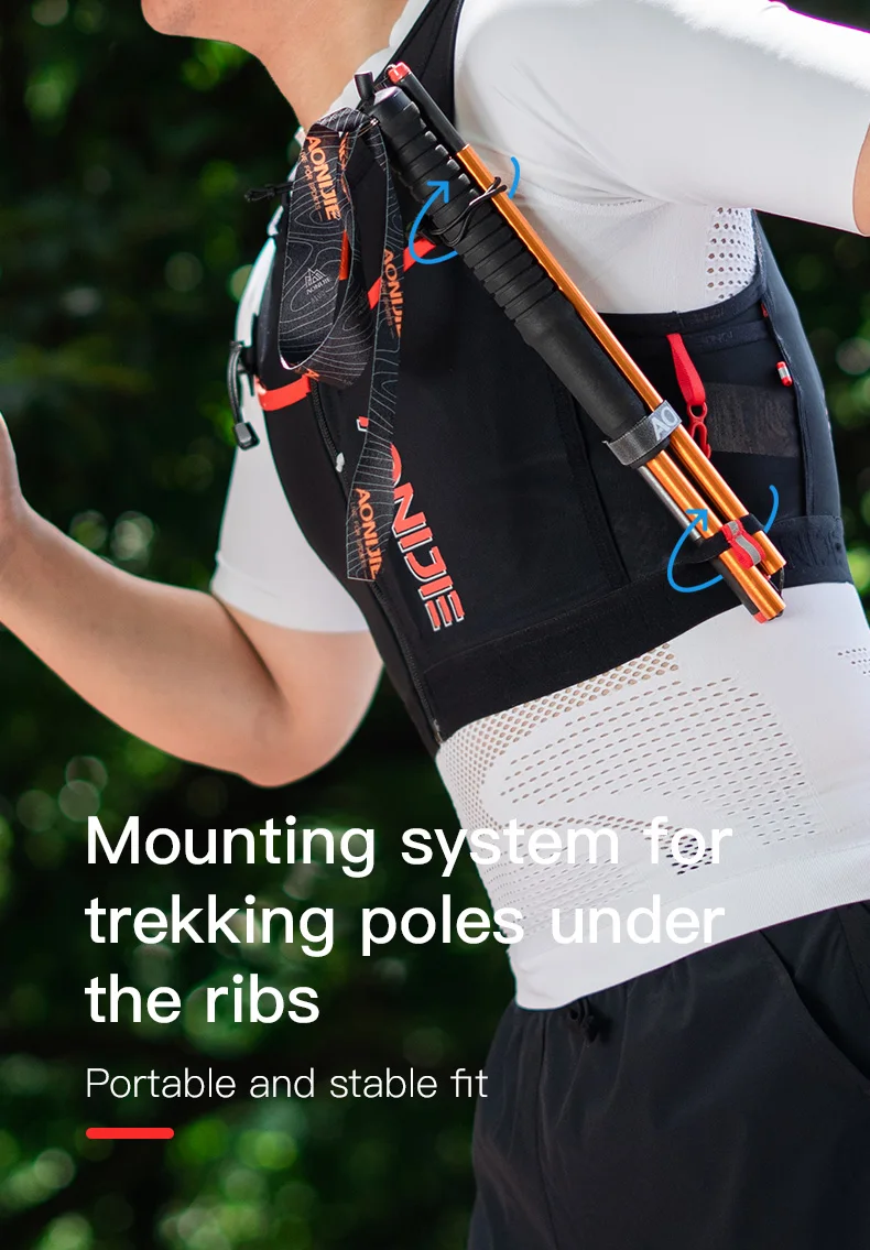 AONIJIE Unisex Quick Dry Running Vest Close Fitting Hydration Pack Bag Weskit With Zipper For Outdoor Sports Marathon Race 10L