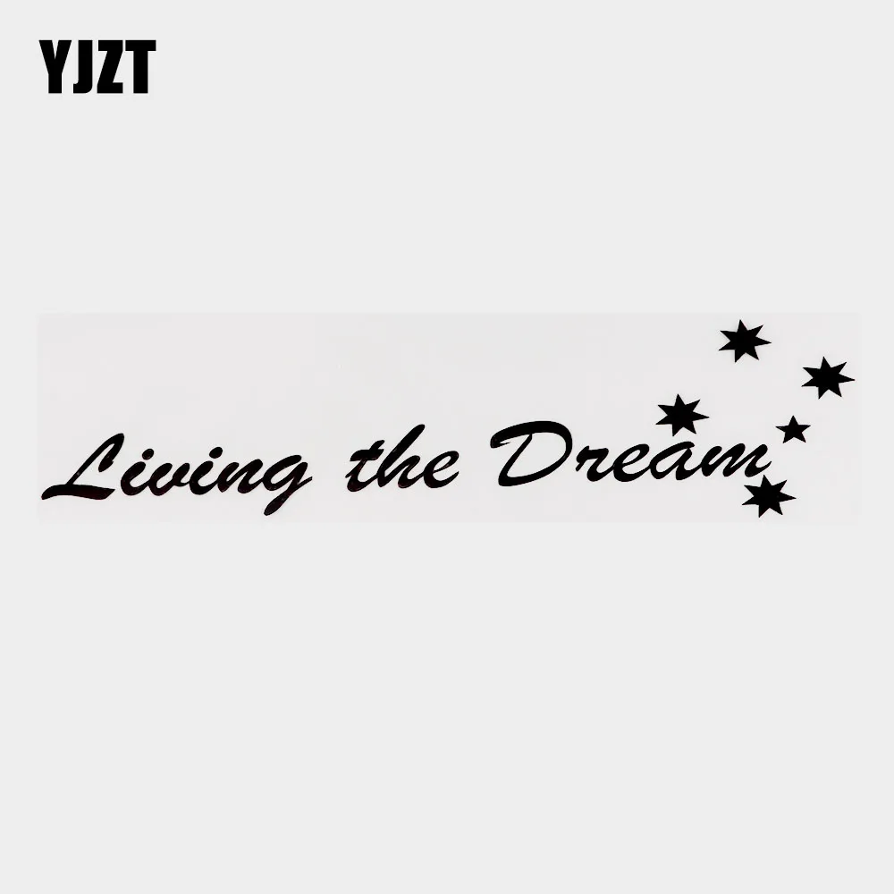 

YJZT 17CM×4.1CM Funny Living The Dream Vinyl Car Sticker Motorcycle Decal Black/Silver 10B-0005