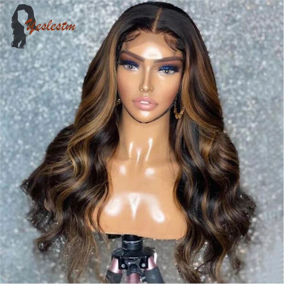 

Highlight Brown Body Wave Lace Front Human Hair Wig P4/30 Blonde 4x1 T Part Lace Wig For Black Women 10-28 Transparent Lace Wigs