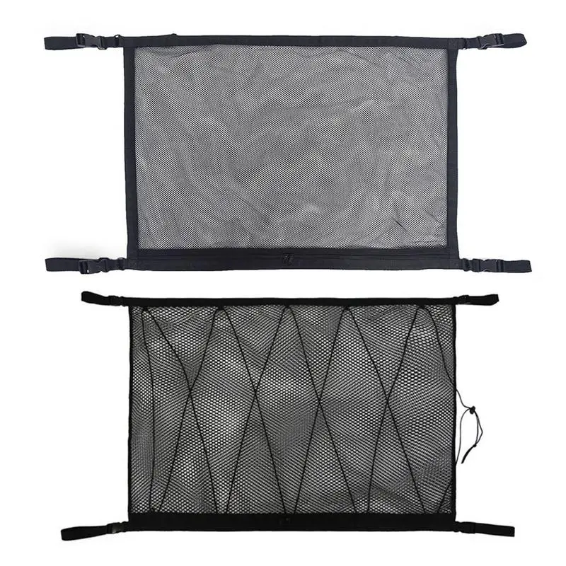 

Car Ceiling Mesh Net Car Ceiling Storage Net Pocket Car Interior Accessories Adjustable Elastic Trunk Storage Net With Hook For